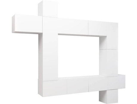 Conjunto 9 de mueble para TV de VIDAXL madera de ingeniería blanco