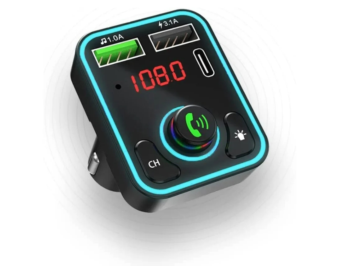 Coche Bluetooth Transmisor Fm Adaptador De Radio Inalámbrico Bluetooth 5.0 Reproductor Mp3 YIZHOOD