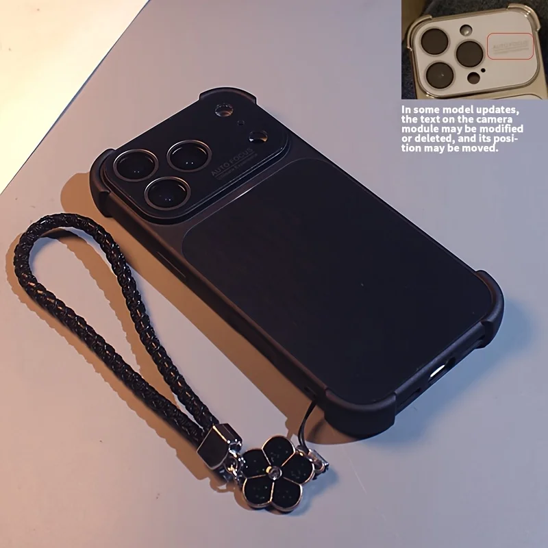 (iphone 15 Negro) Funda Para Teléfono Con Marco Galvanizado En Las Cuatro Esquinas, Protección Para La Lente, Resistente A Los Golpes.