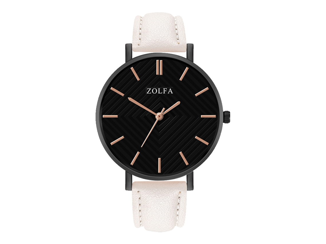 Reloj De Pulsera De Aleación De Pareja Con Dial Redondo Cuarzo Blanco Analógico