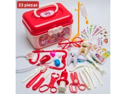 Kit médico infantil, suministros hospitalarios, bolsa de herramientas para enfermeras Mdug (rojo, 33 piezas)