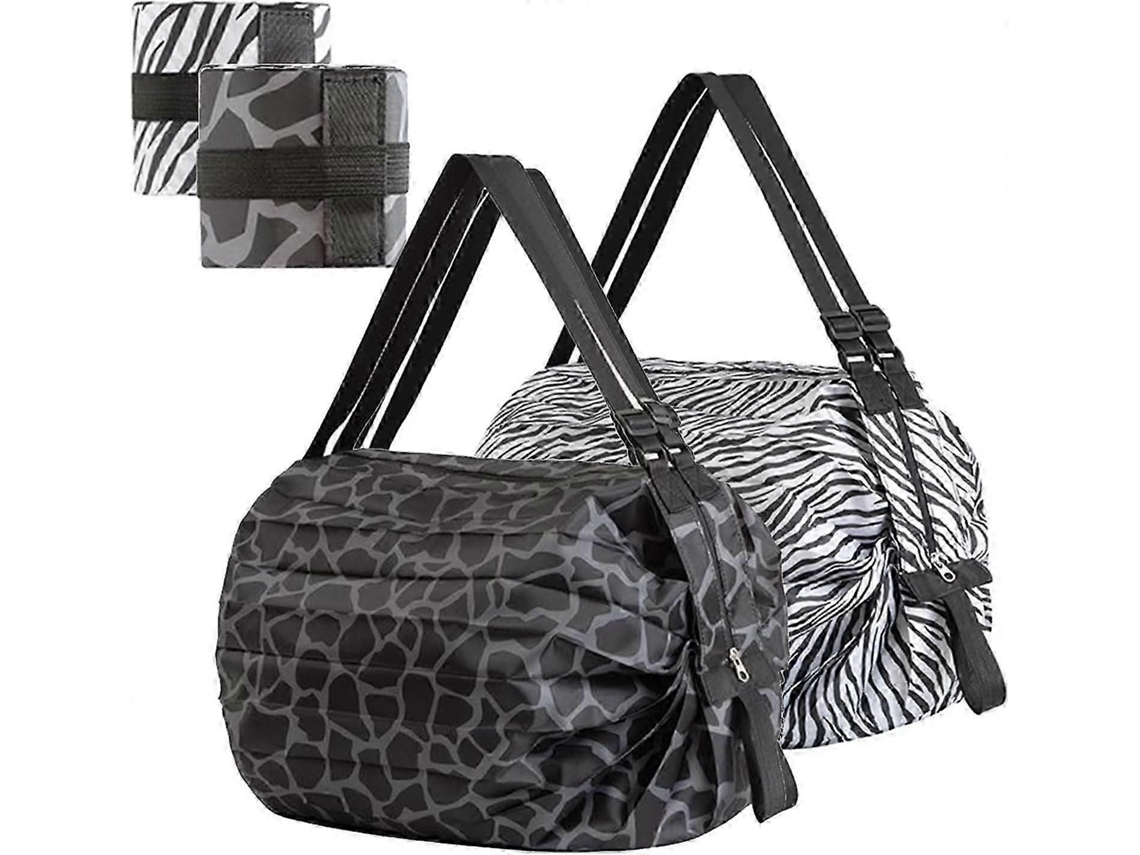 Juego de 2 bolsas de compra reutilizables y plegables. Bolsas de almacenamiento resistentes e impermeables, soportan hasta 15 kg, de GOKOCO.