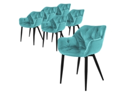 Lote de 6 Cadeiras de Jantar ML-DESIGN Gasolina