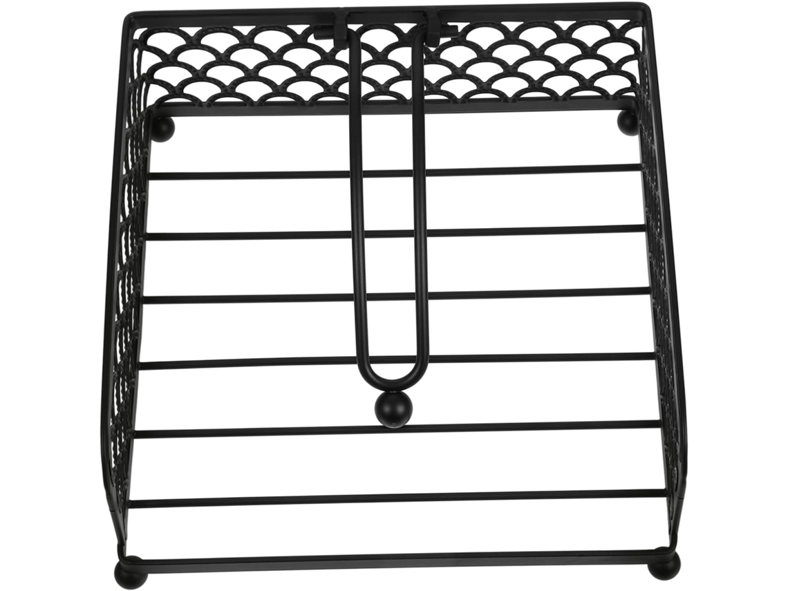 Servilletero Doméstico Plano De Metal Negro Con Brazo Peso Cuadrado Cocina Para Encimeras Ya Sea Que Organice