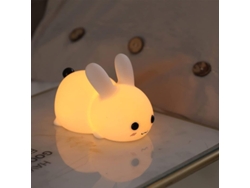 Lámpara de noche con forma de conejo suave para niños, ajustable, funciona con pilas, USB, decoración para la habitación del bebé, regalo