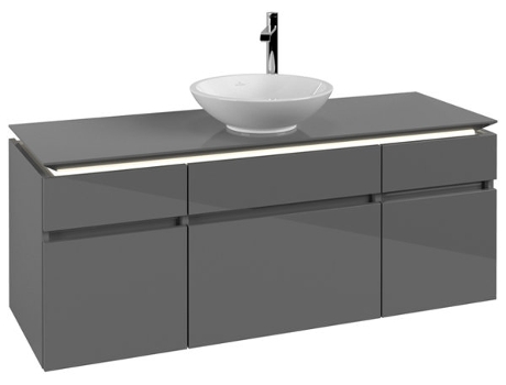 Módulo de lavabo Villeroy &amp Boch Legato B586 1400x550x500mm centro lavabo iluminación LED