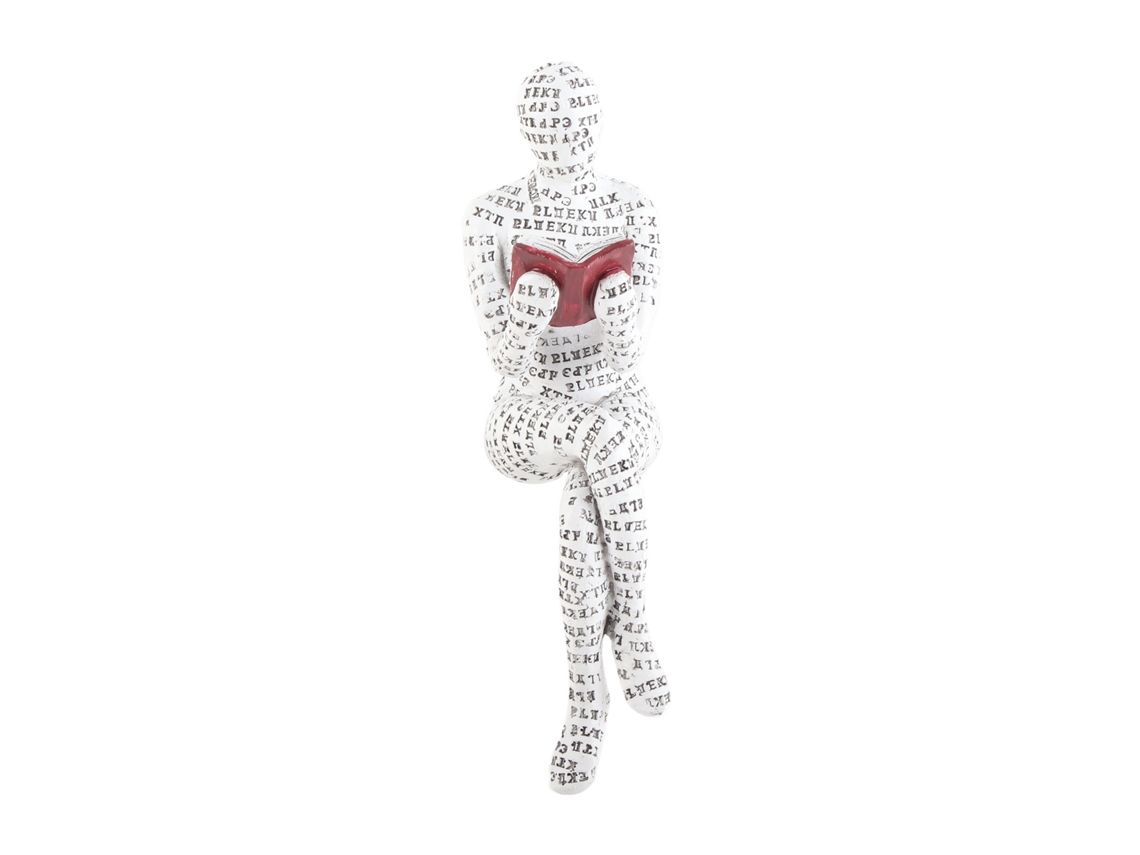 Figura De Una Mujer Leyendo, Hecha De Resina Y Pulpa, Para Decoración De Estanterías Y Como Regalo.