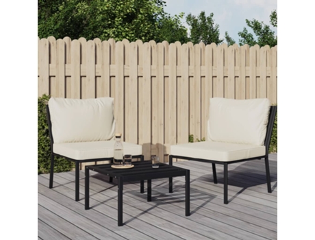 Conjunto 2 Silla De Jardín VIDAXL Negro Acero (60x74x79cm)