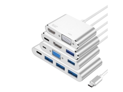 Estación de acoplamiento tipo C, estación de expansión USB C, concentrador, concentrador para monitor externo 3.0 Chennnls
