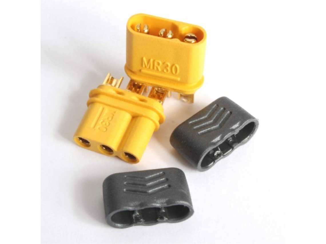 1 Par de Conectores Amass Mr30 com Revestimento, Macho e Fêmea, para Baterias de Rc. MDUG