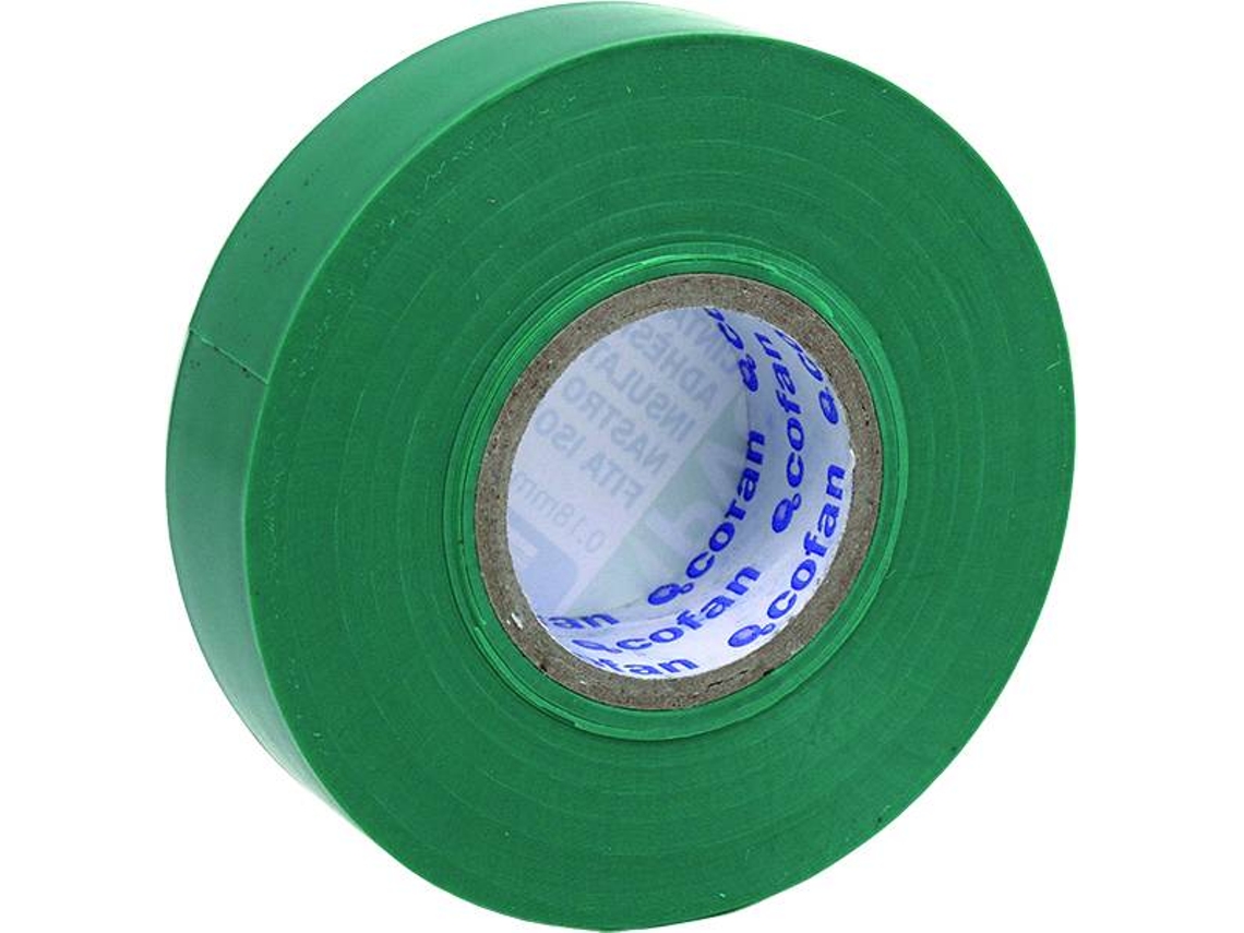 Cinta Aislante COFAN Verde (19 mm x 20 Metros)