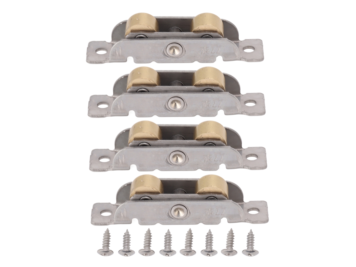 Juego De 4 Poleas Para Puerta Corredera, Patio, Rodamiento De Acero Inoxidable, Rueda De Cobre, Puerta De Cristal