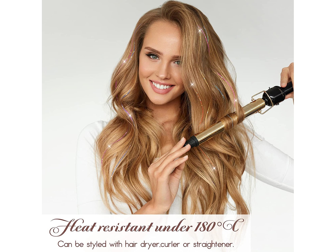 Conjunto de 6 extensões de cabelo com presilhas e brilho - Acessórios cintilantes para festas e ocasiões especiais (2026)
