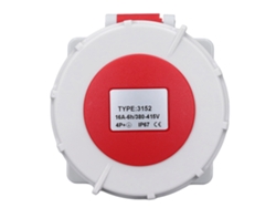 Conector Industrial De 3 Fases Com 5 Pinos Ip67 Impermeável Instalação Oculta 380‑415v 16a
