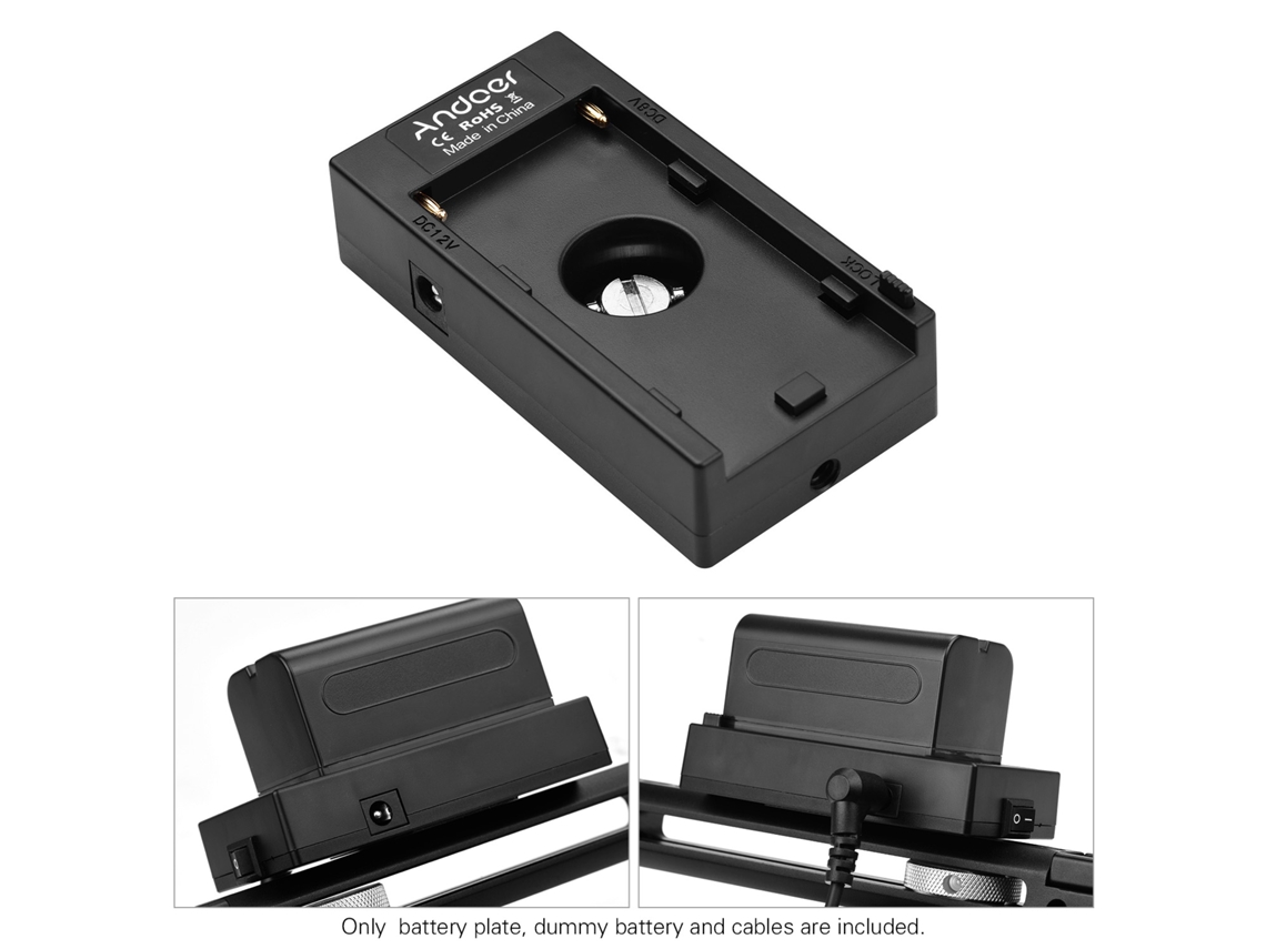 Placa Portabaterías Np-f970 F750 + Cable Adaptador De Alimentación Para Cámaras Bmpcc 4k/6k