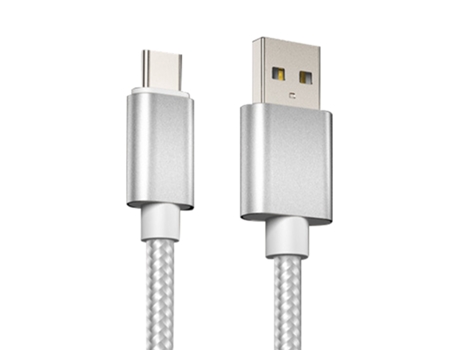 Cable de datos Carga rápida Salida estable Antioxidación Cable de carga compacto Micro USB tipo C de 8 pines para teléfono inteligente-Plata