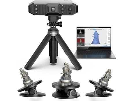 REVOPOINT Mini 2 Escáner 3D para impresora 3D con plato giratorio y trípode, precisión de 0,02 mm, velocidad de 16 FPS, antivibración IMU de 9 ejes...