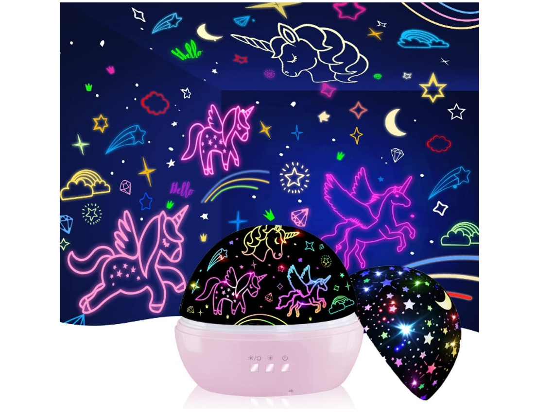 Regalos de unicornio para niñas y niños de 6 a 8 años, unicornios y proyector de luz de noche estrellada para niños, regalo de cumpleaños para niñas de 3 a 10 años (rosa) CHRONUS