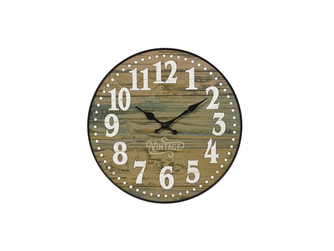 Reloj Küken Redondo Con Efecto Madera 35 Cm Kuken