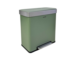 Cubo de Basura y Reciclaje CatterHouse Planeta 60L 58x35,5x60 cm de Metal con Pedal, Cubos Extraíbles y Cierre Suave