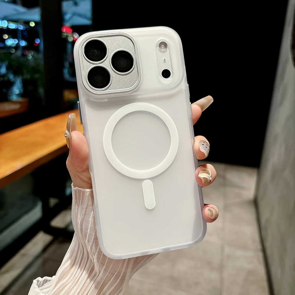 (blanco, Iphone 13) Funda Para Teléfono Semitransparente Mate, Compatible Con Carga Inalámbrica Magnética, Carcasa Rígida A Prueba De Golpes.
