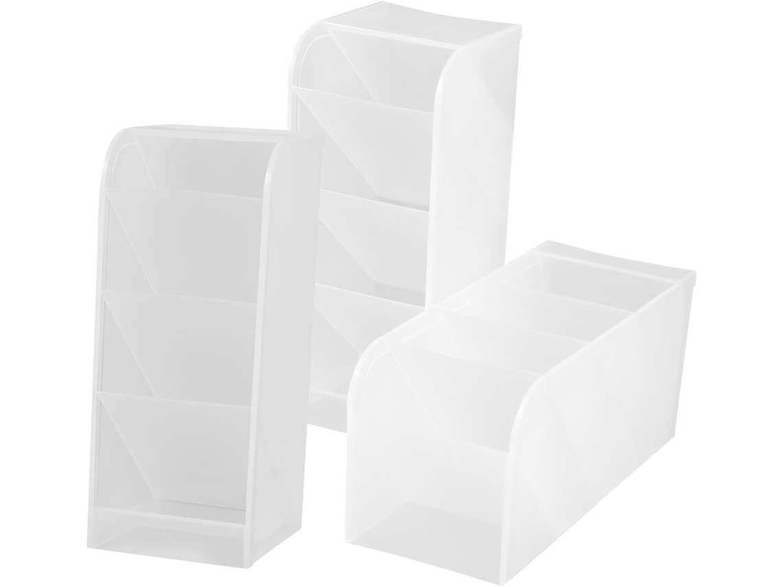 Organizador de bolígrafos vertical transparente multifuncional, juego de 3 piezas, portalápices, organizador D Gokoco