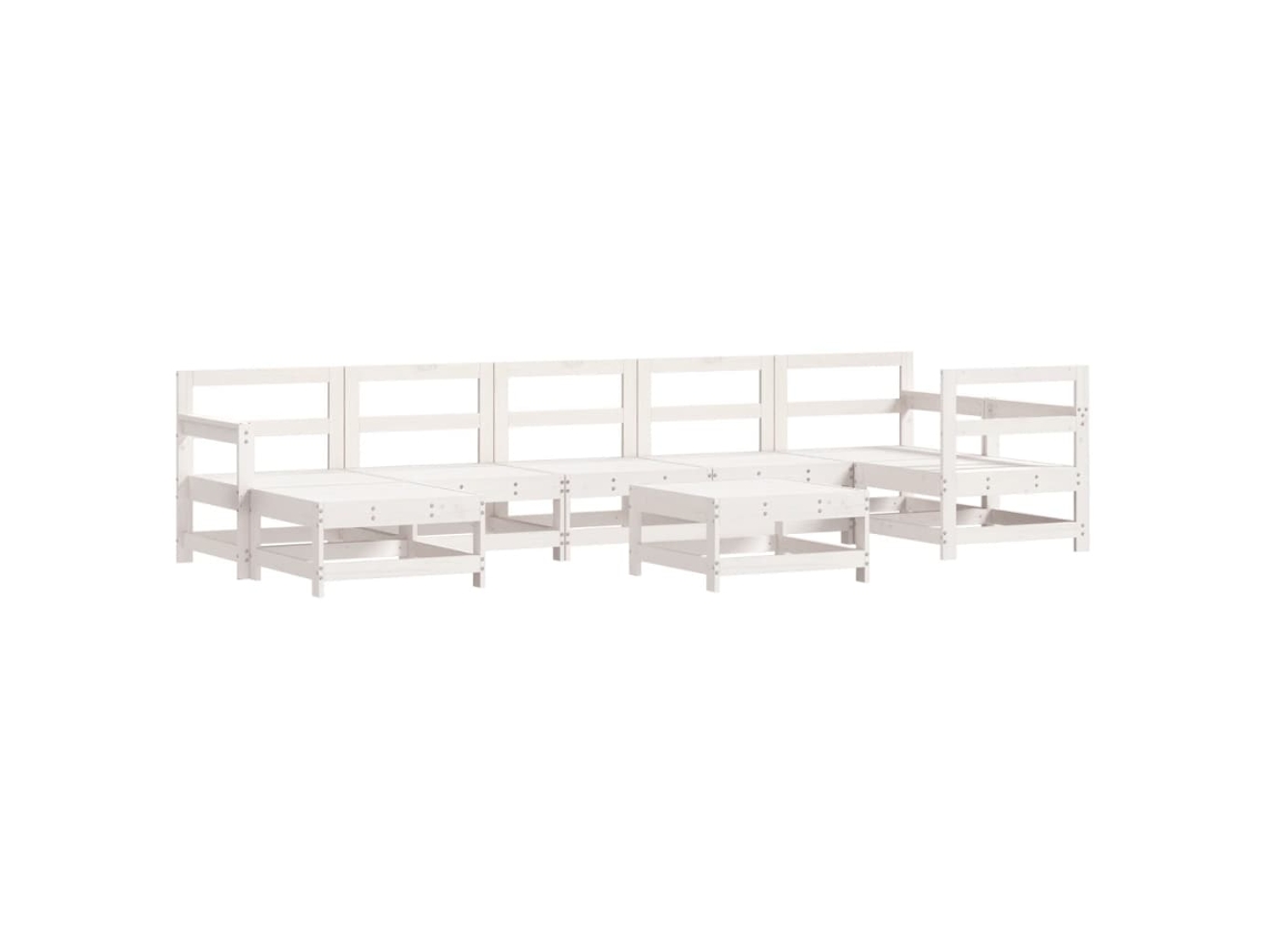 Maison Exclusive - Juego De Muebles De Jardín 8 Piezas Madera Maciza Pino Blanco