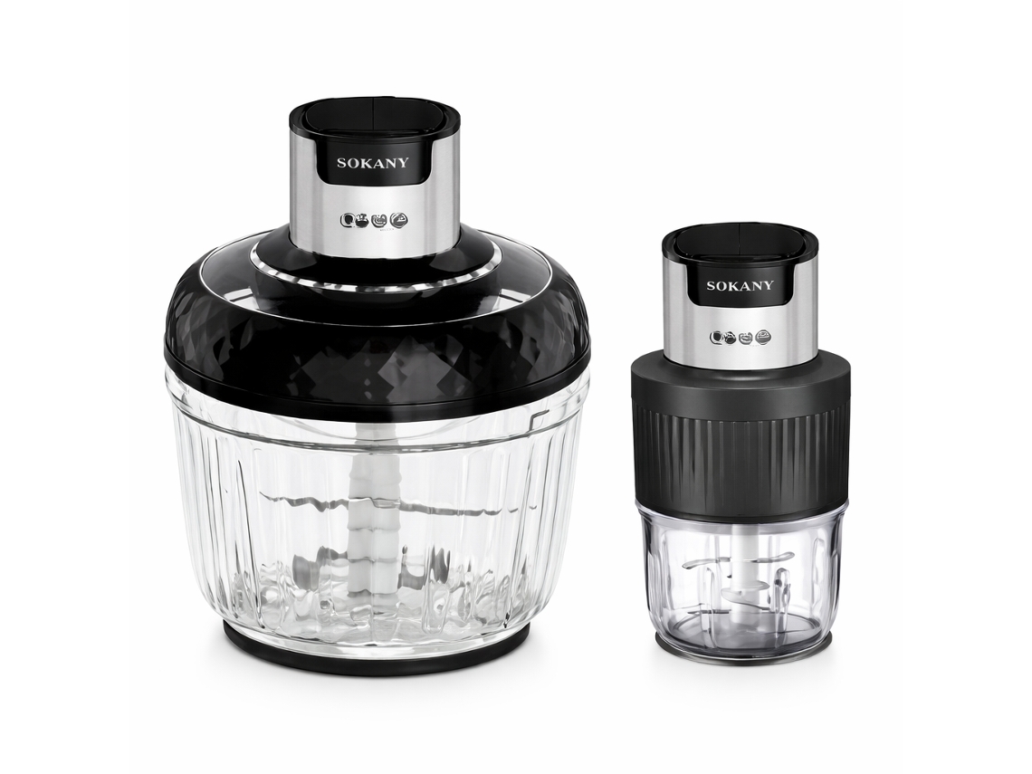 Picadora y molinillo eléctricos Sokany SK-06008, 800 W, 3 L + 0,5 L, color negro.