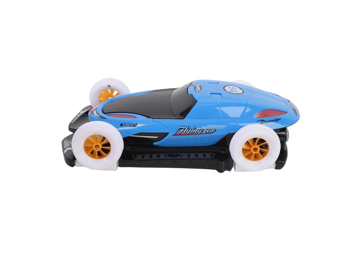 Carro Elétrico Infantil Com Luz E Música Rotação Universal 4 Rodas Porta Abrível Azul
