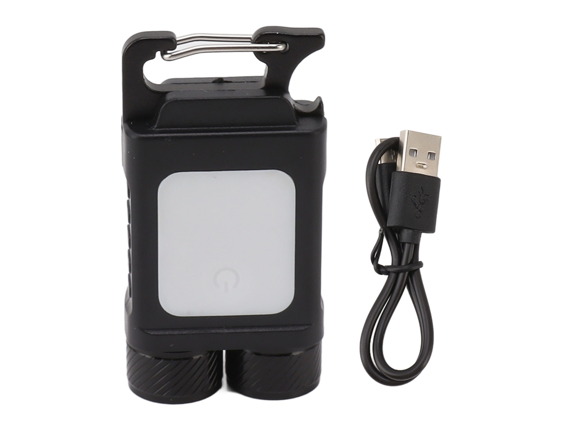 Linterna LED llavero 2026 de 800 lm, recargable por USB, mini luz de trabajo portátil para acampar, hacer senderismo y pescar.