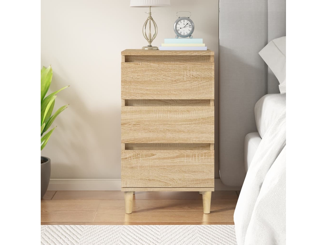 Mesita de Noche 40X35X70 Cm Derivados Madera Roble Sonoma