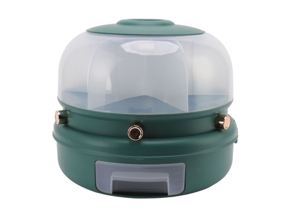 Contenedor Giratorio Para Almacenar Granos Con 6 Compartimentos, Dispensador De Arroz Verde Oscuro