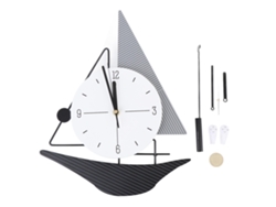 Reloj de pared moderno, sencillo y silencioso con forma de velero, modelo 2026, ideal para decorar salones y comedores.