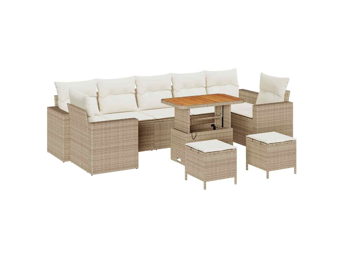 Maison Exclusive - Conjunto De Sofás De Jardín Con Cojín 13 Pcs Negro Y Crema