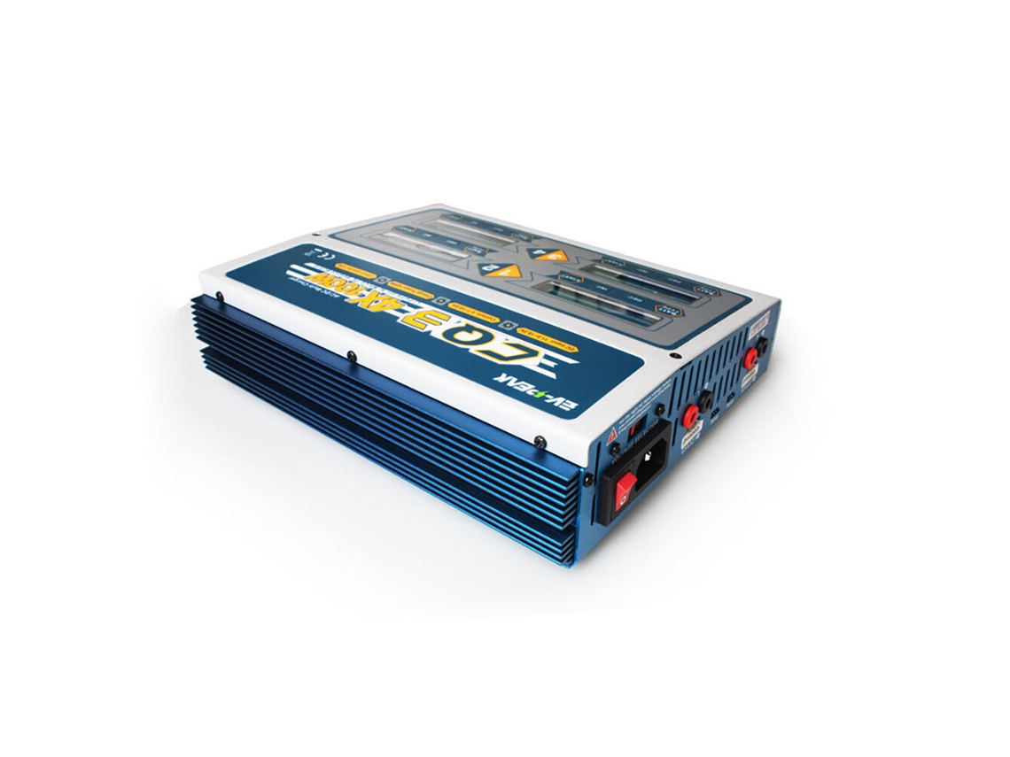 Cargador de equilibrio EV Peak CQ3 100Wx4 10A 1/6S con placa adaptadora para batería Lipo Life NiMH NiCd