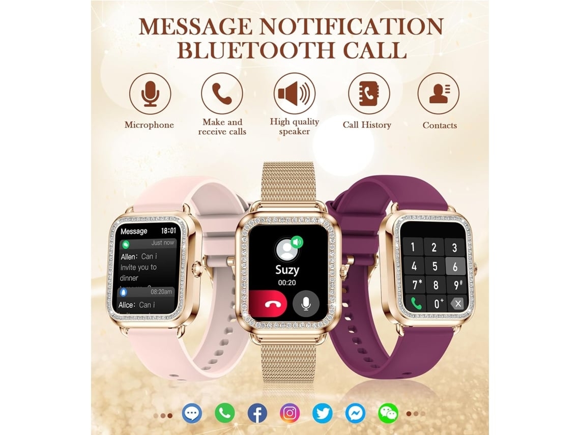 Reloj Inteligente con Recepción/Dial de Llamadas Bluetooth para