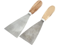 2 raspadores para compuesto de reparación de paneles de yeso con placa de metal de 2.5'' de largo y mango de madera de 3'' CHABERLU