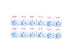 2026-set De 12 Dados De 20mm Blancos De 6 Caras Con Bordes Redondeados Exquisitos Portátiles Para Juegos