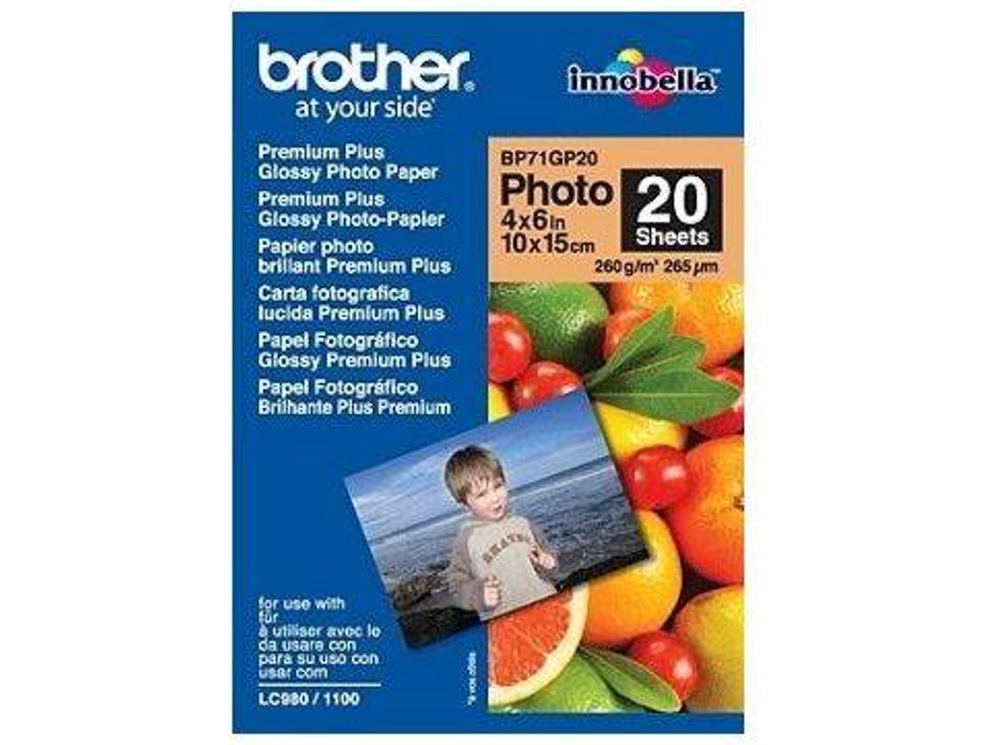 Papel fotográfico BROTHER Glossy - BP71GP20