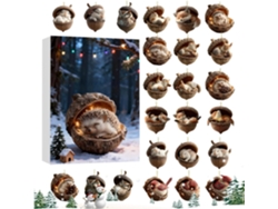 Calendario De Adviento | Decoraciones Planas 2d De Animales Y Bellotas