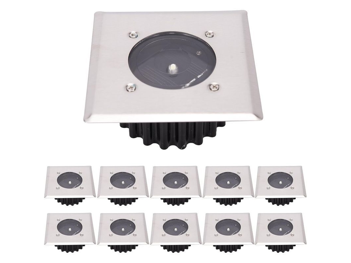 2026-36438-10 Luces Led Solares Para Exterior, Iluminación Subterránea Blanca Fría Cuadrada Ip65