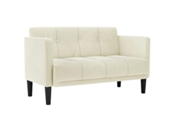 Sofá Loveseat Vidaxl de terciopelo color crema
