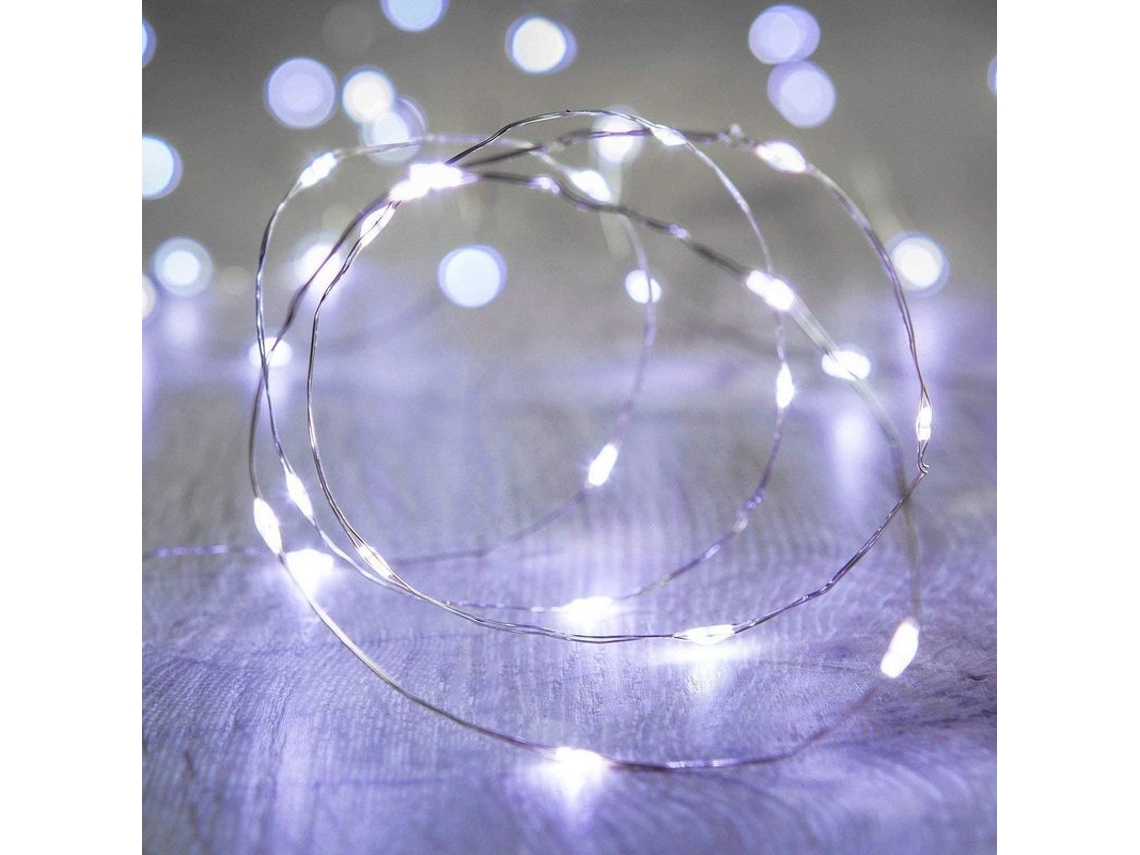 Guirnalda De Luces Led, 5 M, 50 Luces Con Batería Para Decoración De Fiestas, Bodas Y Jardines (blanca)