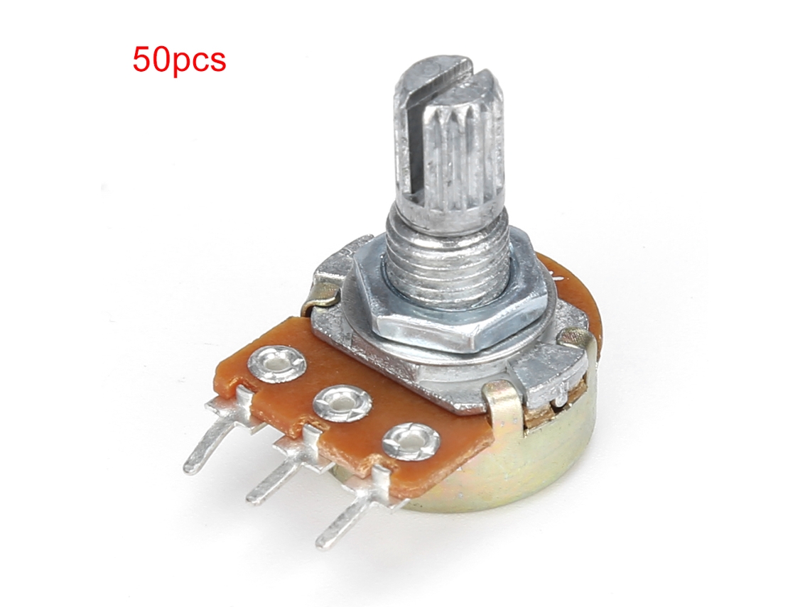 50 Potenciómetros Rotativos Lineales Wh148 B10k Con Resistencia Variable De 15 Mm