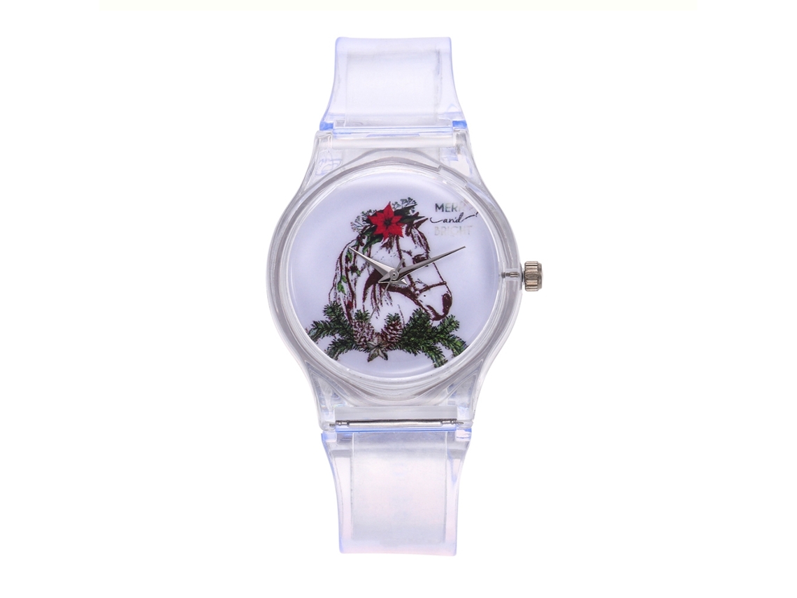 Reloj De Pulsera Para Mujer Con Bonito Estampado De Dibujos Animados, Correa De Silicona Y Movimiento De Cuarzo.