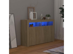 Aparador con luces LED 115,5x30x75 cm Roble Sonoma Dkd Home Decor