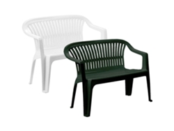 Banco de jardín con brazos - DIVA Verde - 114x55x82 cm
