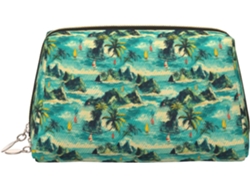 Neceser De Viaje Cuero Organizador Para Mujer Diseño Estampado Vacaciones