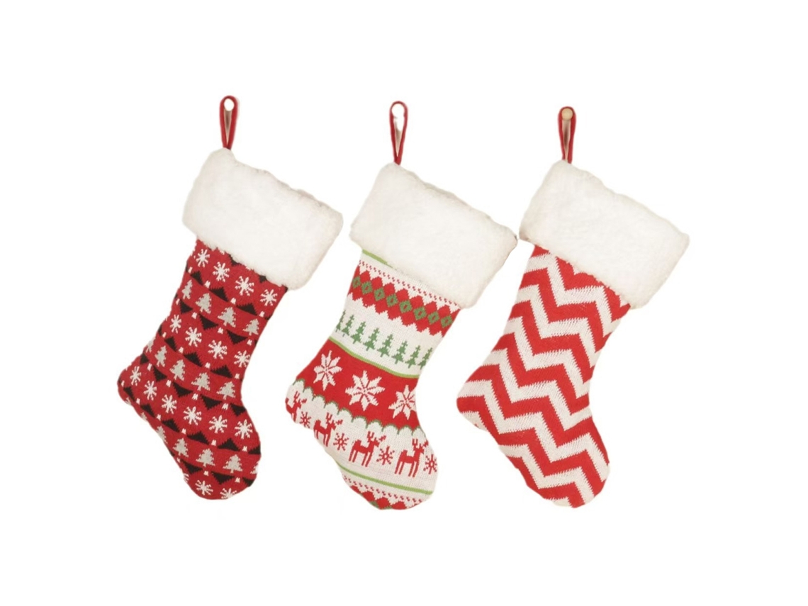 Medias navideñas, juego de 3 medias de punto para decoraciones festivas TRUYUETY