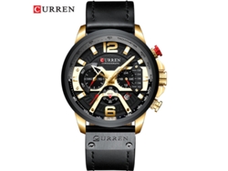 Reloj De Hombre Impermeable (dorado Y Negro), Seis Manecillas, Multifuncional, Esfera Grande Y Elegante, Calendario.